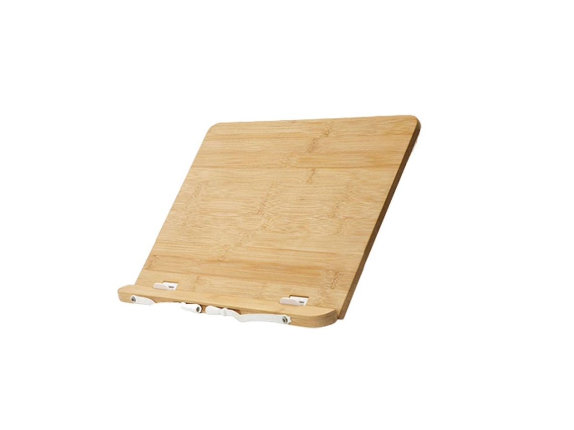 Suporte de Leitura de Bambu Portátil Ajustável Pasta de Livro Plegável para Tablet Estudo Casa