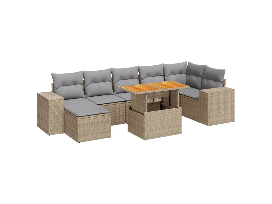 Garden Sofa Set, Garden Sofa Sets Vidaxl Bege Rattan / Vime (n/a)