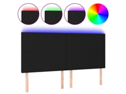 Led Headboard, Led Headboards Vidaxl Preto Tecido (200 X 5 X 118/128 Cm)