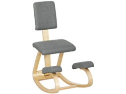 Cadeira Ergonômica De Joelhos Com Encosto Cinza