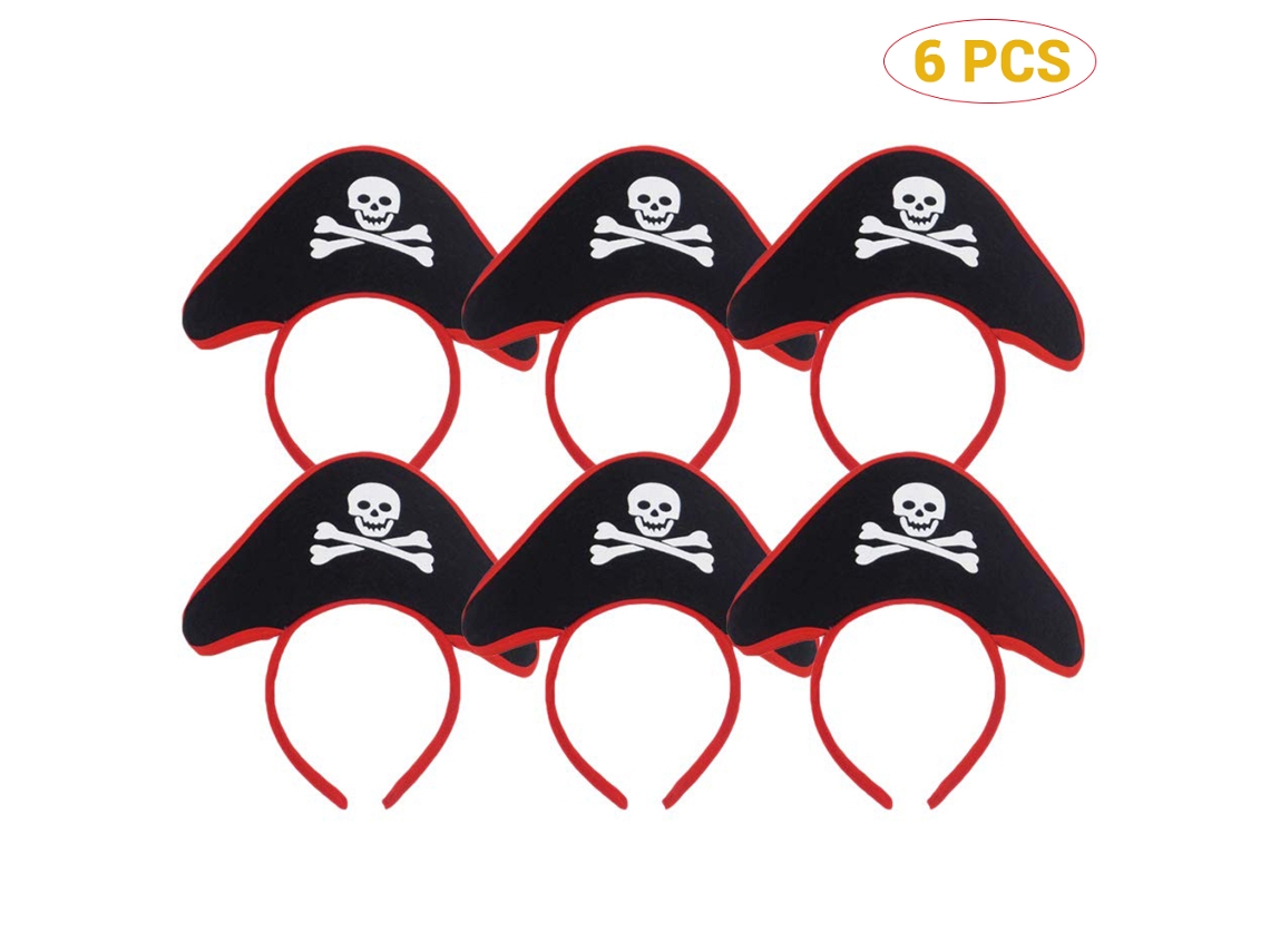 Laxiscreed Pacote De 6 Bandanas De Pirata Para Decorações De Halloween, Natal E Festas Temáticas