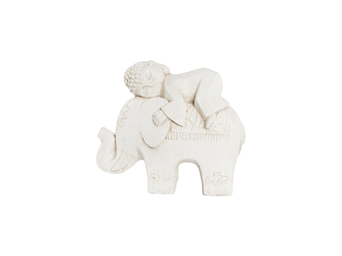 Figura Decorativa DKD HOME DECOR Acabamento Envelhecido Elefante Branco Oriental Magnésio 44x22x40 cm