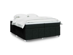 Vidaxl Cama Com Molas/colchão 200x200 Cm Tecido Preto