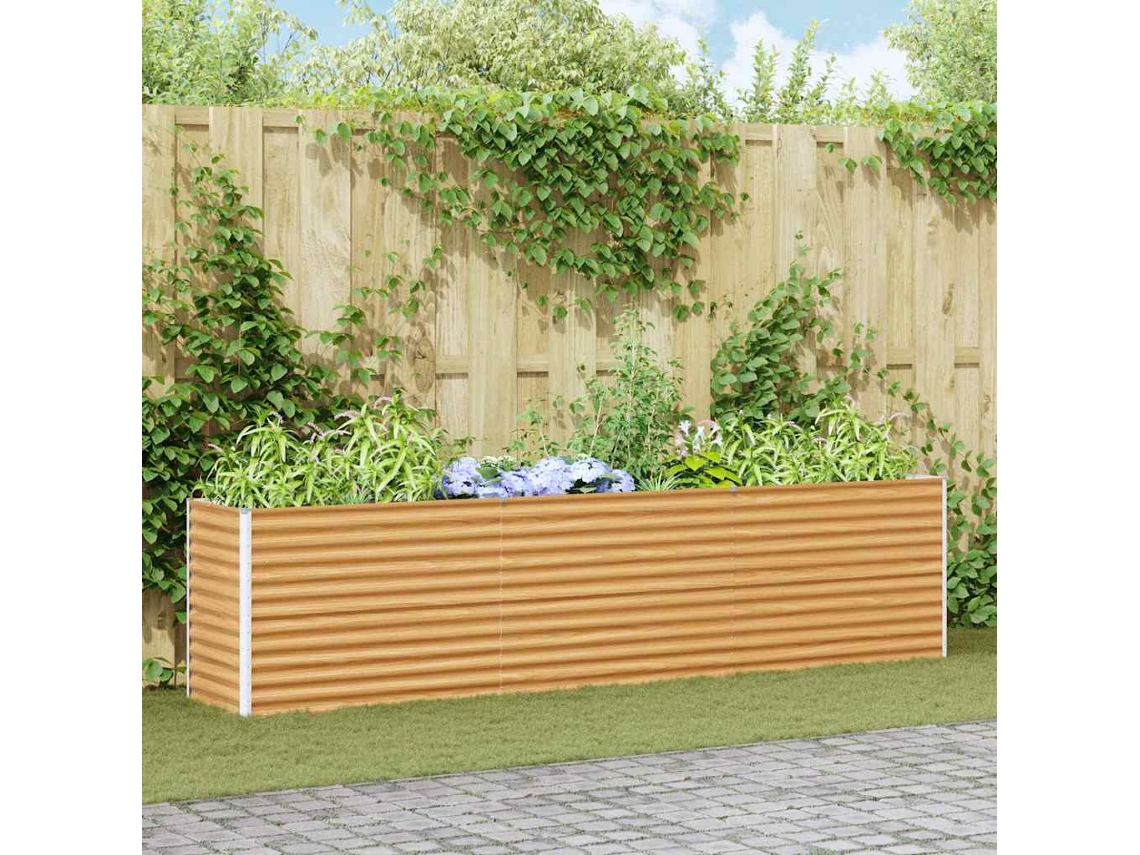 Vidaxl Canteiro De Jardim Elevado 290 X 50 X 68 Cm Aço Galvanizado