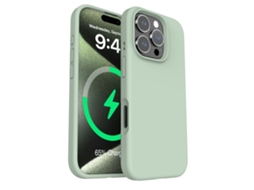 Capa De Celular Magnética De Silicone Líquido Para Iphone (verde Cobre, Iphone 13), Cor Sólida E Simples.