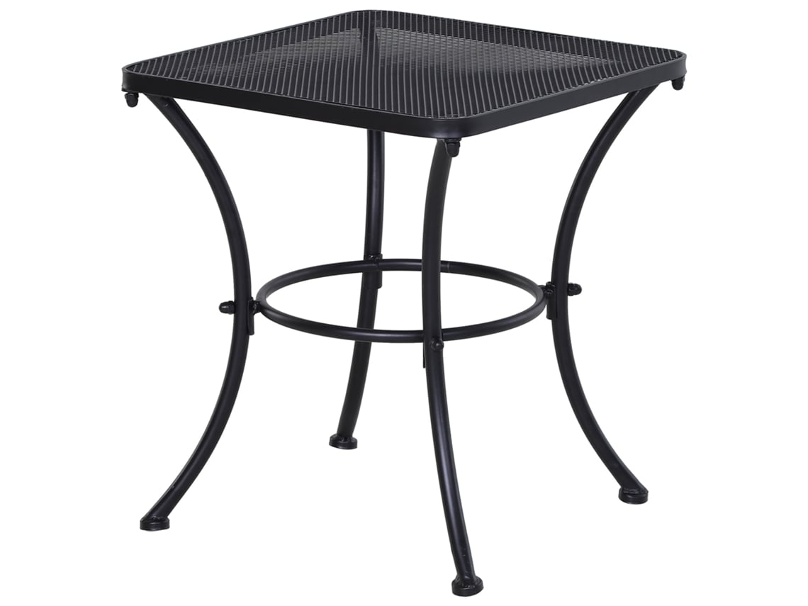 Mesa de Jardim Metal Cor Preto 45x45x50 cm Outsunny
