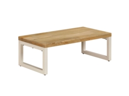 Vidaxl Mesa De Centro 100x50x35 Cm Madeira De Mangueira Maciça E Aço