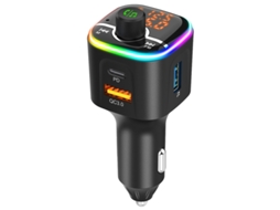 Transmissor Fm YIZHOOD Bc68 Bluetooth 5.0 Car Mp3 Kit de Carro Sem Fio Tipo-C Pd Qc3.0 Preto