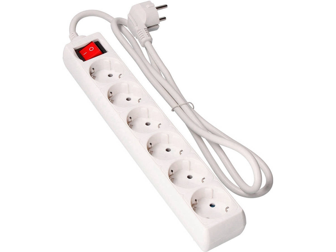 Extensão Elétrica EDM Branco (6 Tomadas - 5 m)