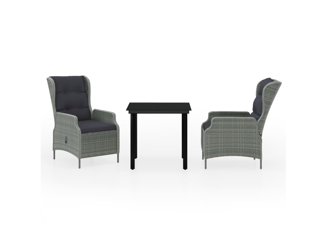 Garden Dining Set, Garden Dining Sets Vidaxl Cinzeto Rattan / Vime (80 Cm Table Length)