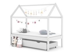Vidaxl Cama Para Crianças C/ Gaveta 80x160 Cm Pinho Maciço Branco