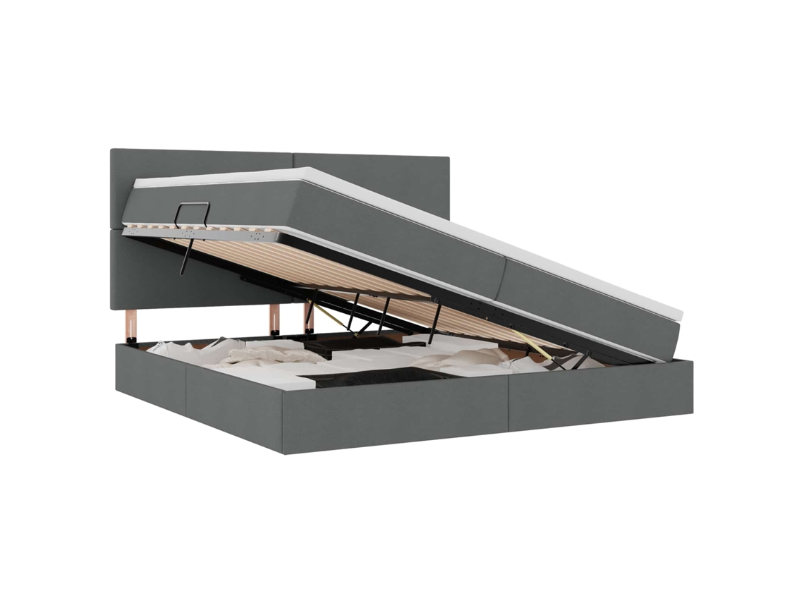 SYFAX™ Cama de Armazenamento Led com Colchão Cinzento escuro