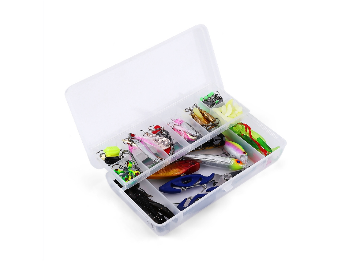 Lure Set (110 Pieces Of Artificial Bait Fishing Tackle Accessories For Both Saltwater And Freshwater)