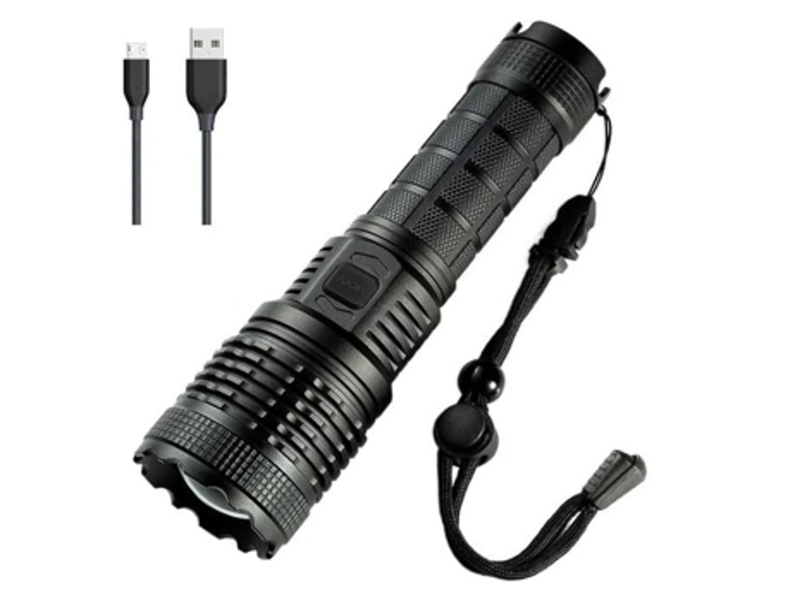 Lanternas Lanterna Portátil Tática de 1500 Lúmens Led Super Brilhante e Poderosa com 5 Modos Zoom para Todos Os Dias Preto Bisbisous VIGA EUROPE