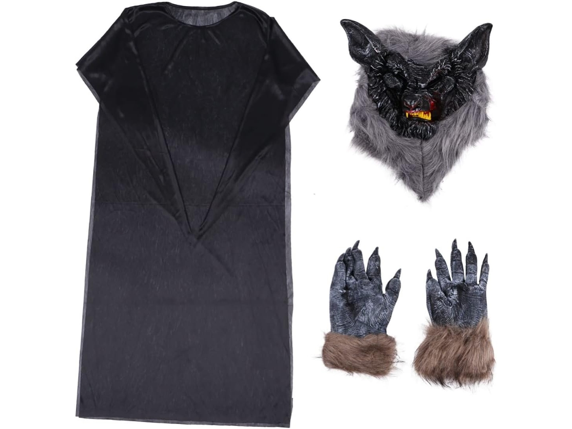 Acessórios De Palco Para O Halloween: Fantasia De Fantasma, Máscara De Lobo, Luvas Para Cosplay