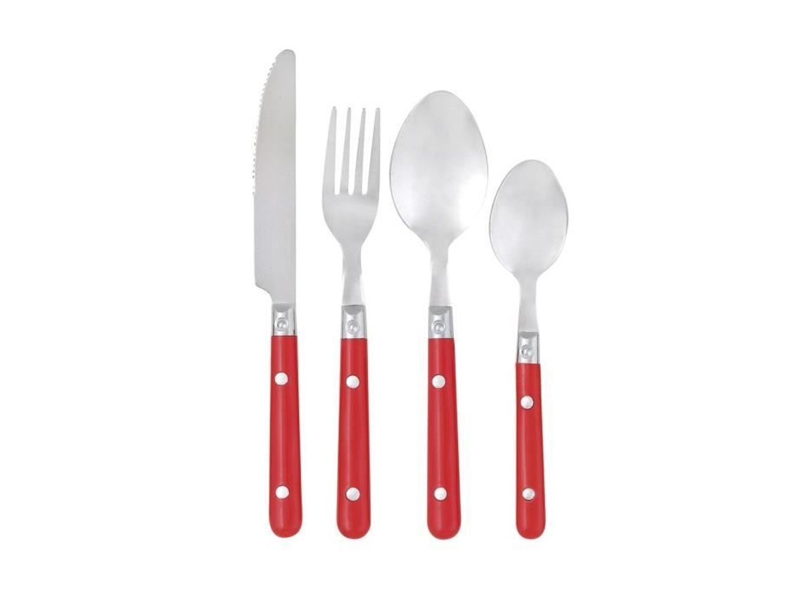 Conjunto de Talheres GIMEL 24 Peças Vermelho