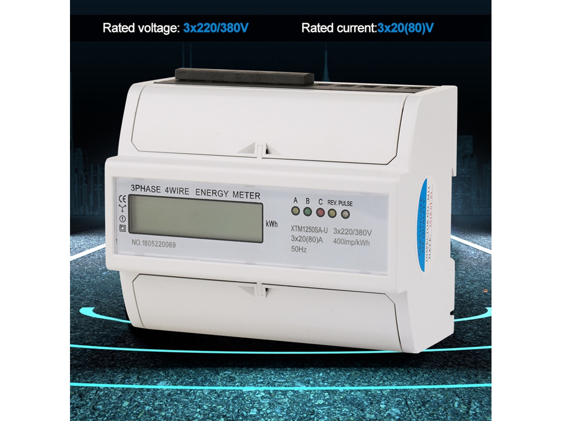 Contador Elétrico Trifásico 7p Rail Digital