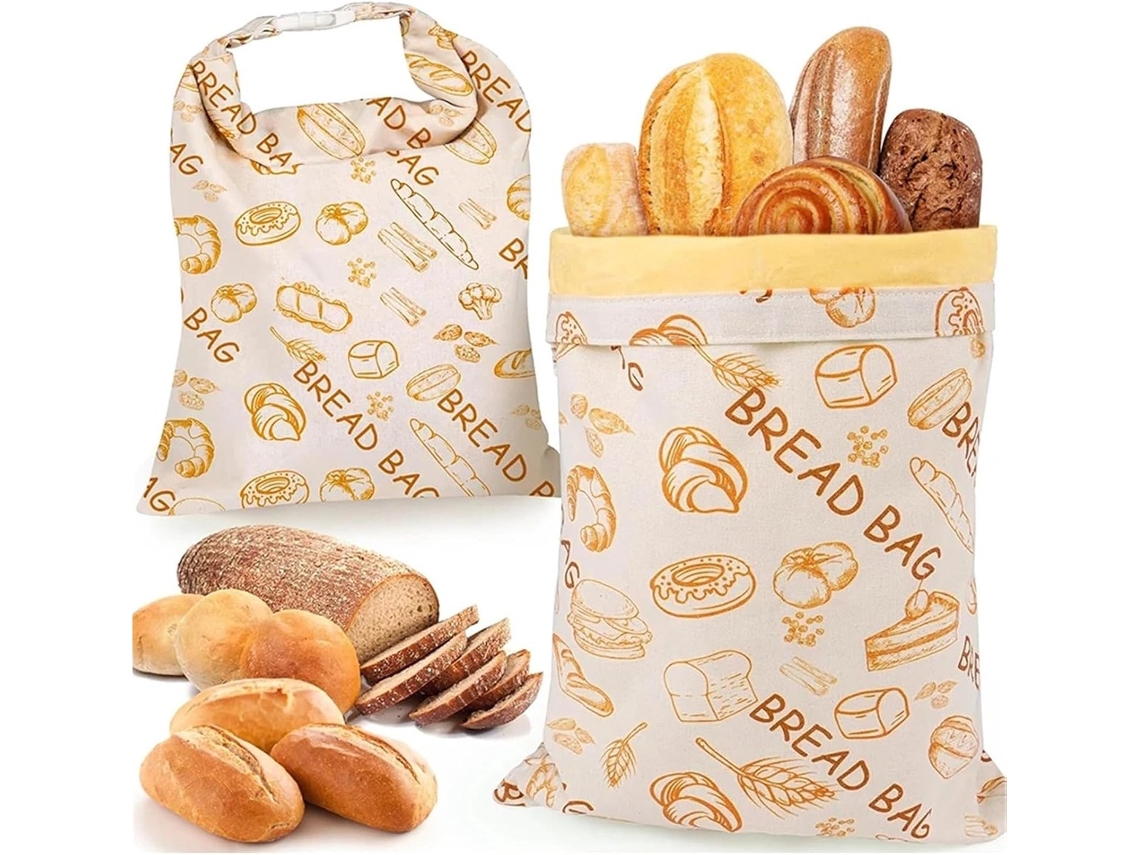 Conjunto De 2 Sacos Reutilizáveis Para Conservar Pão Caseiro, Em Cera De Abelha, 30 × 43 Cm, Com Armazenamento Respirável E Reutilização Diária
