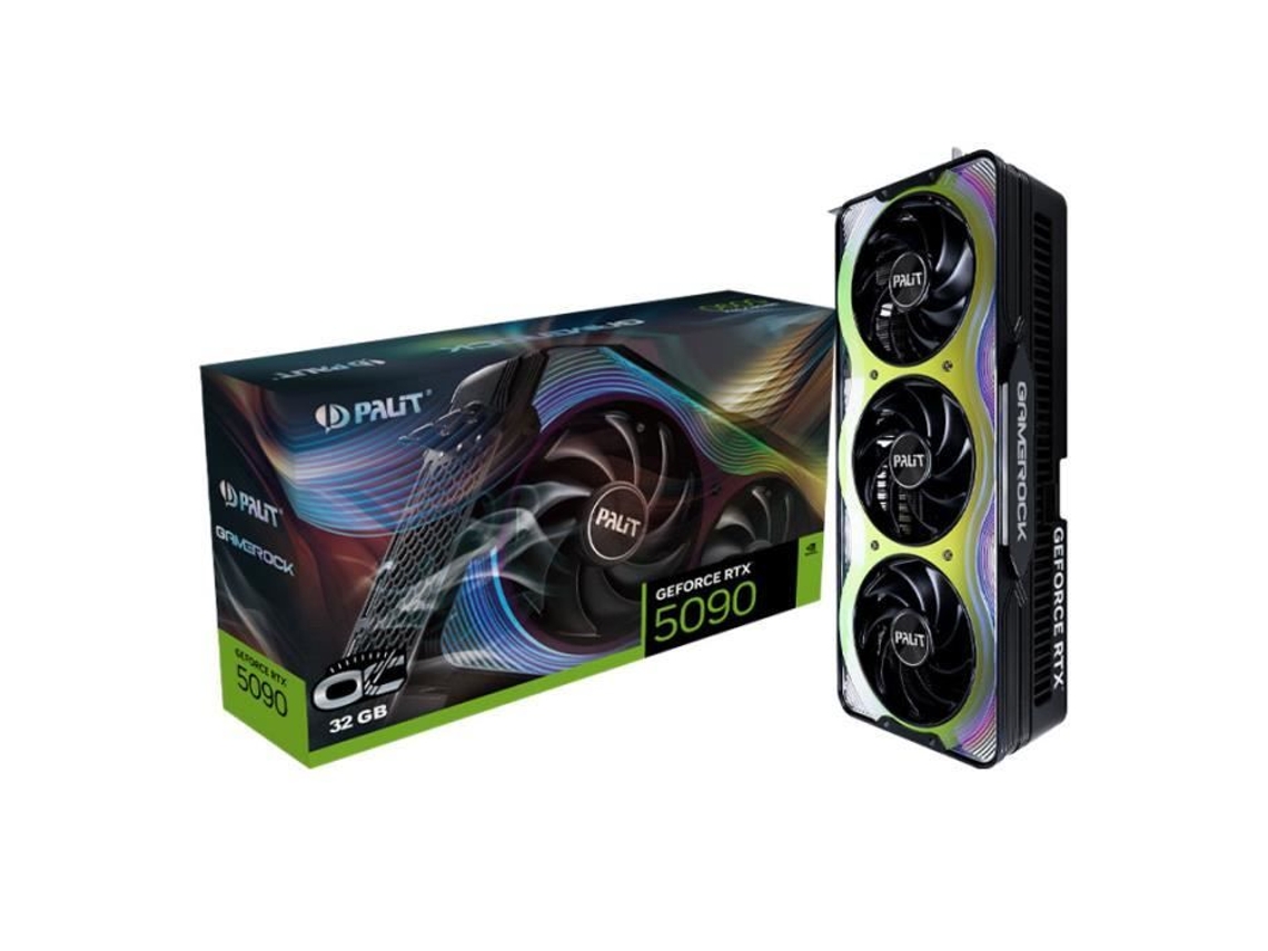 Placa de vídeo Palit GeForce RTX 5090 Gamerock OC 32 GB GDDR7 com overclocking PCI Express 40 x16