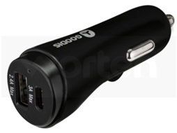 Kit Carregador Auto + Cabo USB-C GOODIS 2 USB 5V-3.4A Type C