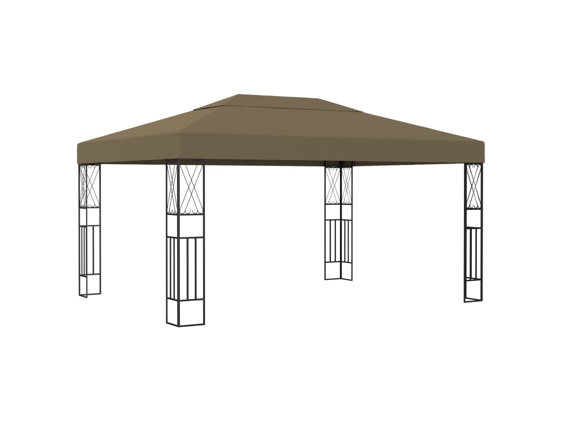 Vidaxl Gazebo 3x4 M Tecido Cinzento-acastanhado