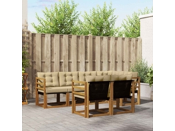 Vidaxl Conjunto De Sofás Para Exterior 7 Pcs Natural E Bege