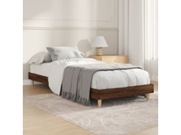 Vidaxl Estrutura Cama S/ Colchão Derivados Madeira Carvalho Castanho