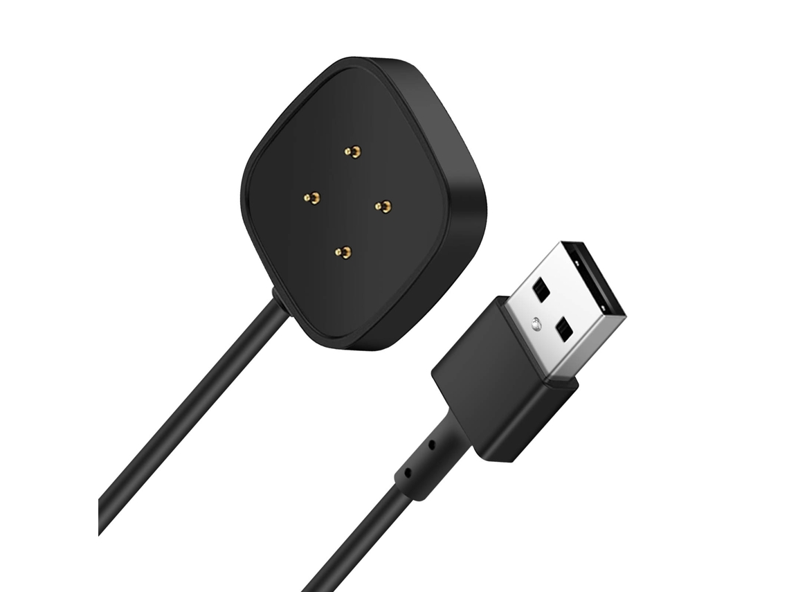 Carregador Para Smartwatch Fitbit Versa 4 E Versa 3 Fitbit Sense 2 E Sense 1m Preto