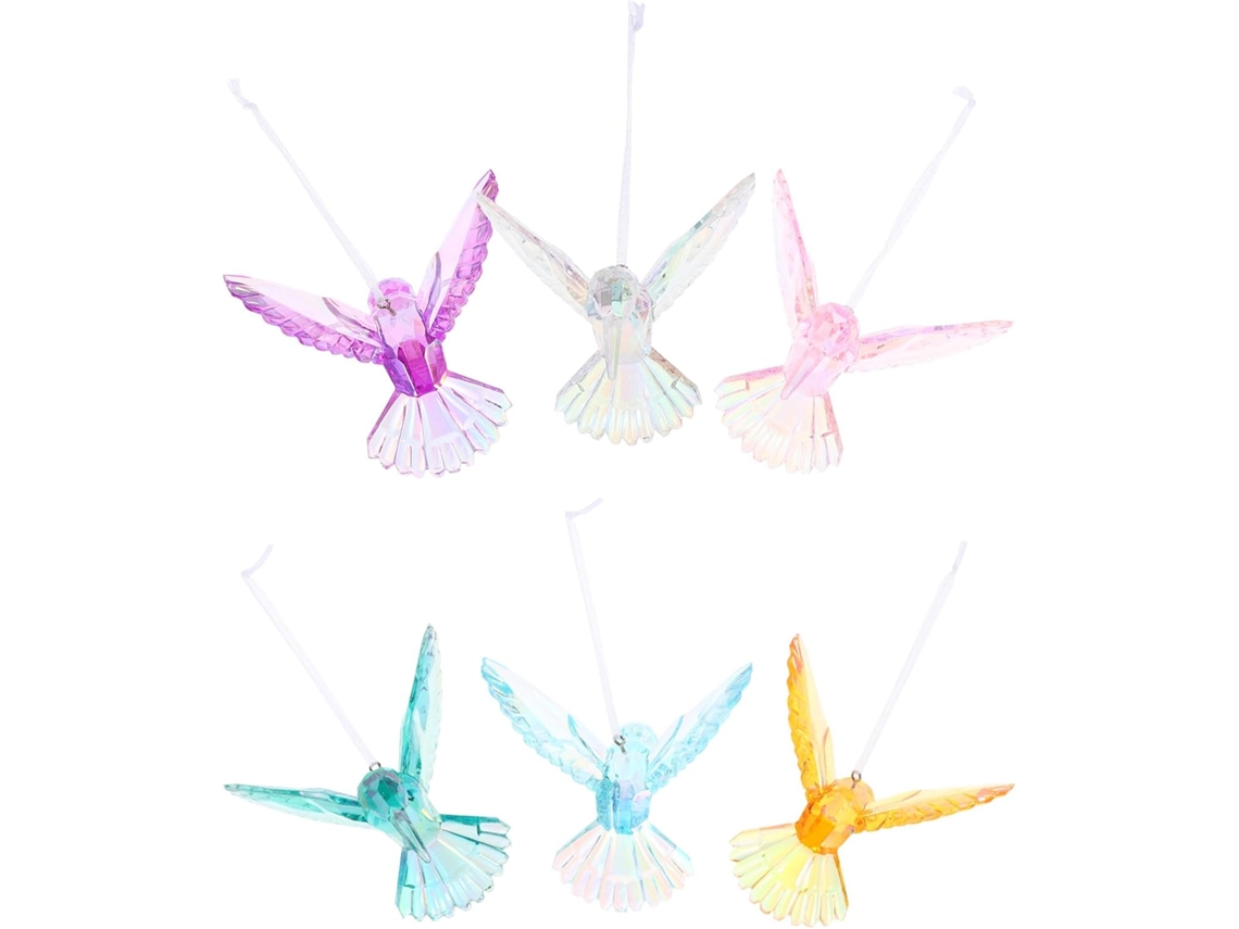 Secfou Kit de 6 Enfeites de Pássaros em Acrílico para Pendurar em Salas de Estar e Festas Decorativos e Versáteis com CHABERLU
