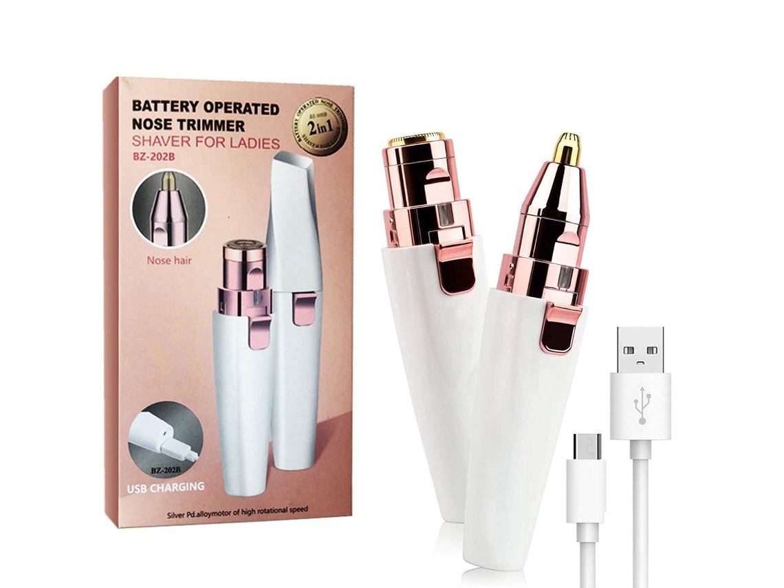 Aparador Elétrico Facial para Sobrancelhas 2 em 1 Recarregável Via Usb Portátil Feminino AQUAFORGE