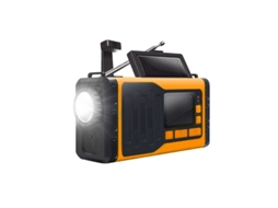 RÁDIO DE MANIVELA AQUAFORGE com célula solar, lanterna, bateria externa de 2000mah, emergência