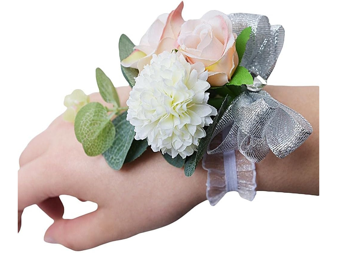 Conjunto De Pulseira De Rosas Brancas Artificiais, Conjunto De Joias Artesanais Para Casamento, Fest Gokoco