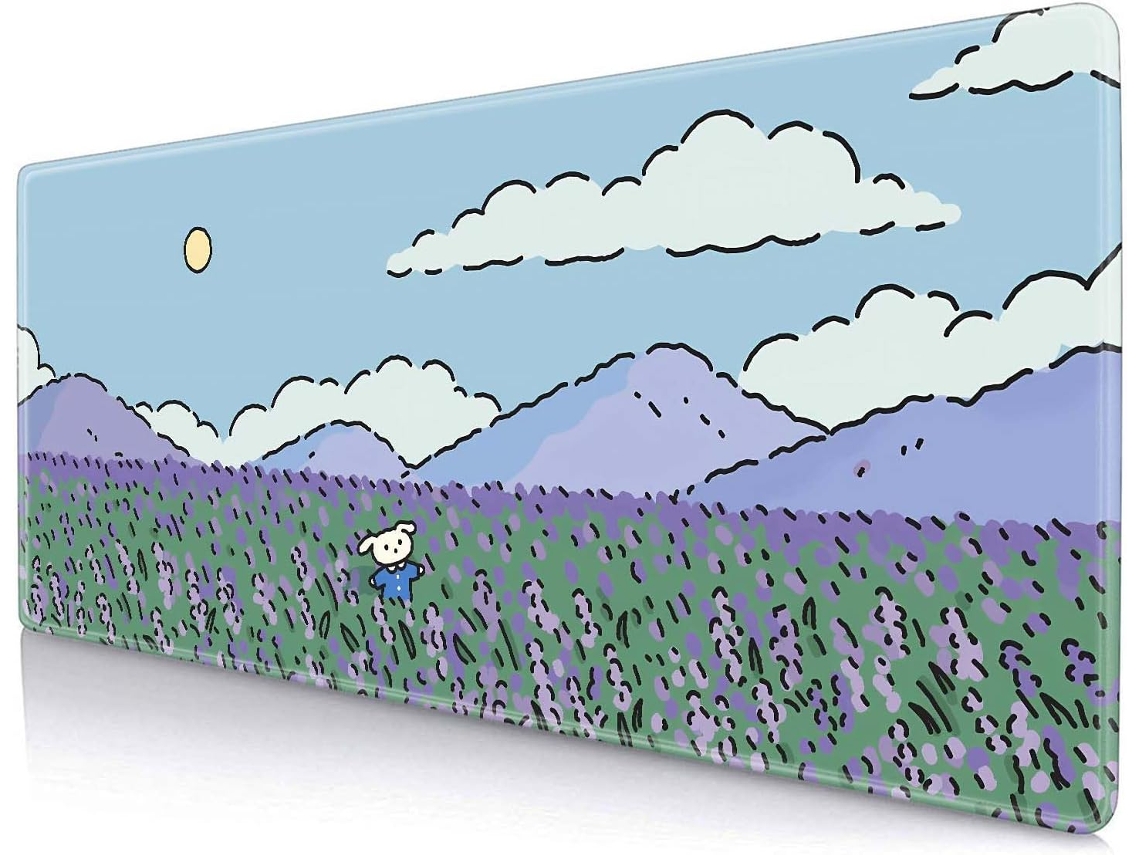 Tapete De Mesa Anime Lavender, Grande Teclado E Mouse Pad Para Jogos Aquaforge (300 X 600 X 2 Mm)