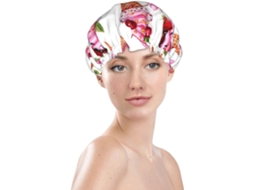 Touca De Banho Feminina, Reutilizável, Impermeável, Dupla Camada, Com Elástico, Ideal Para Cabelos Longos, Rosa