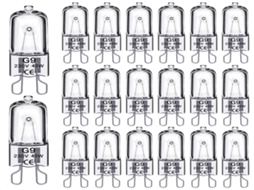 Lurelia Pacote com 20 Lâmpadas Halógenas G9 40w 230v, Reguladas, Sem Cintilação