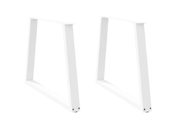 Vidaxl Pés Para Mesa De Jantar Em V, 2 Peças, Branco, 100x(72-73,3) Cm, Aço