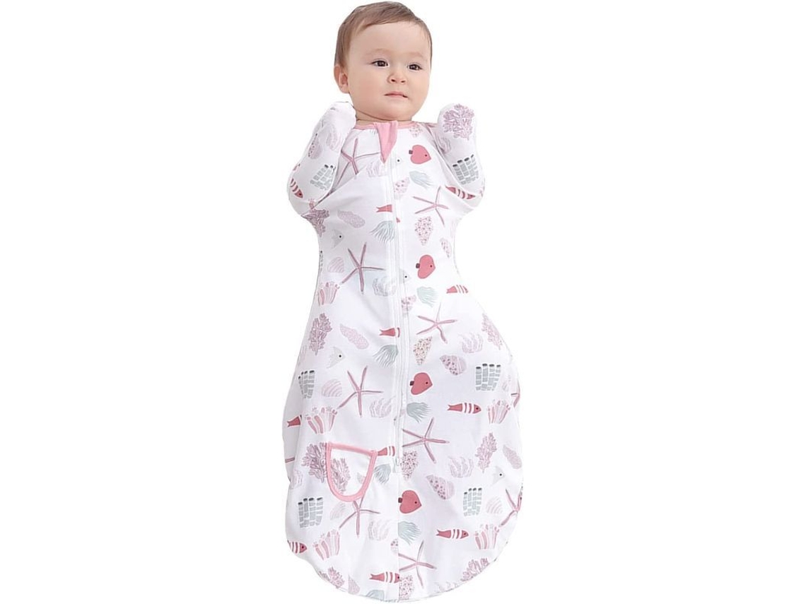 Saco de Dormir para Transição de Enrolamento com Braços para Cima 100% Algodão Bebê