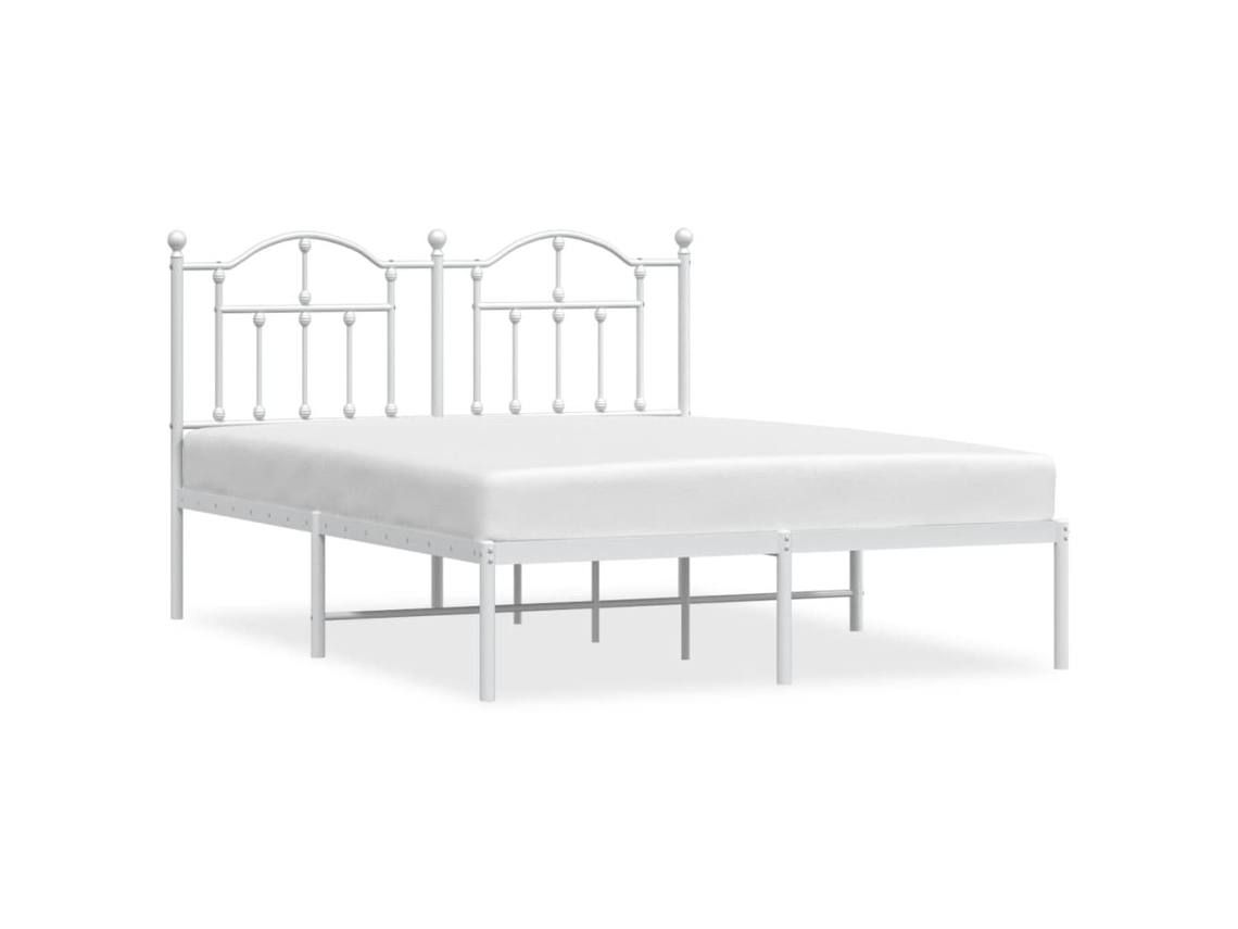 Bed Frame, Bed Frames Vidaxl Branco Aço (135 X 190 Cm)