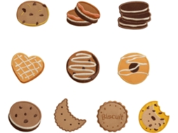 Pacote com 10 Apliques de Tecido Bordados Autoadesivos com Estampa de Biscoito para Reparos. SFUSHOS