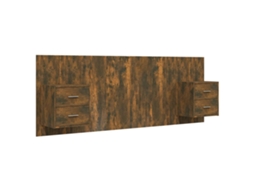 Bed Headboard With Cabinet, Bed Headboards With Cabinets Vidaxl Marrom Madeira Processada (n/a)