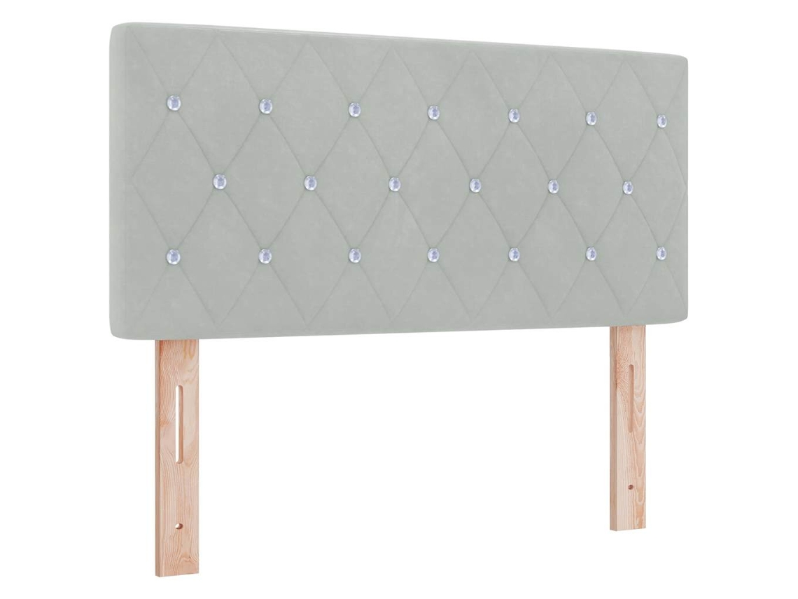 Cabeceira | Painel De Cama Led Com Cabeceira Cinzento-claro 100 Cm Poliéster