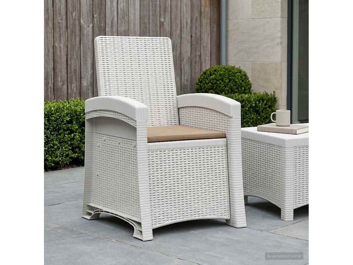 Vidaxl Cadeira De Jardim Reclinável Com Aparência De Rattan Pp