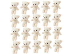 Mini Pingente De Urso Bege, 20 Peças, Tecido Algodão Pp Para Mochila