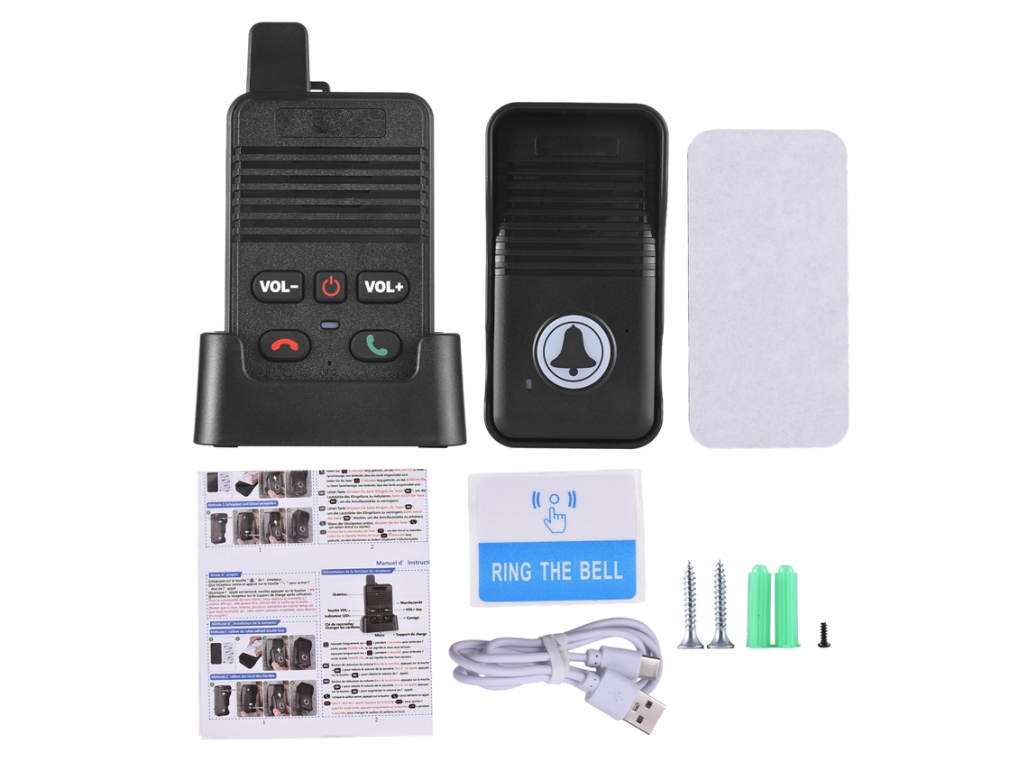 Campainha De Interfone Sem Fio (alcance De 700 Pés, Interfone Duplex Bidirecional, Mãos Livres)