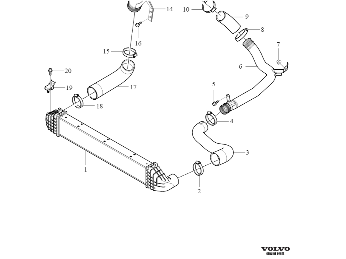 Volvo V40 V40cc Mangueira Da Linha Esquerda Do Intercooler 2.0 2.5 30636785