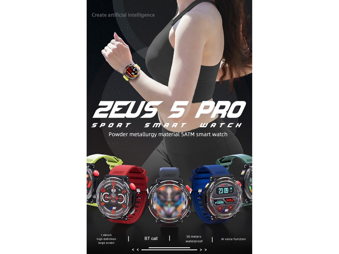 Lokmat Zeus 5 Pro Esportes Ao Ar Livre Relógio Inteligente Lanterna Bússola Chamada Bluetooth Bússola Fluorescente Verde