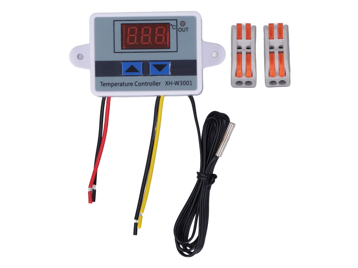 2 Pack Controlador de Temperatura Digital LED 1500W com Sonda Impermeável | S/MARCA