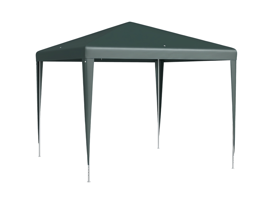 Gazebo de Jardim, Teto Duplo, 3x3 metros, Cinza Escuro, SINI TECH STORE