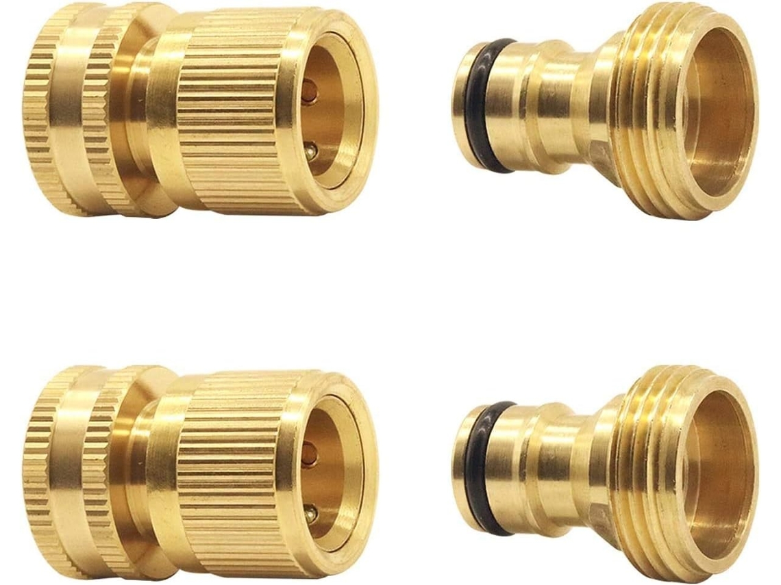 Lurelia Conector De Mangueira De Jardim Macho-fêmea, Engate Rápido, Latão, Rosca 3/4"