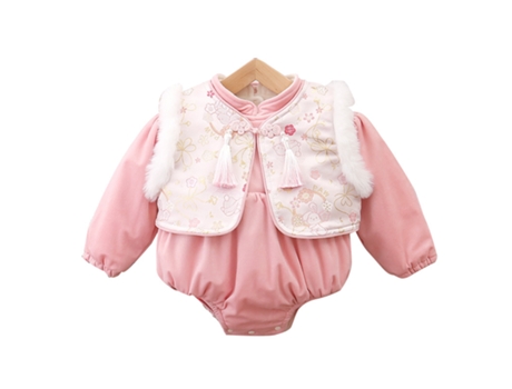 Roupas de Natal Colete de Duas Peças Engrossado Macacão de Inverno Infantil e Macacão Infantil 90 Cm